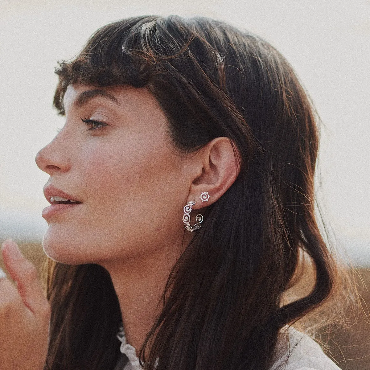 Spiral Hoop Earrings Sterling Silver sold by Daisy Jewellery product image thumbnail 4