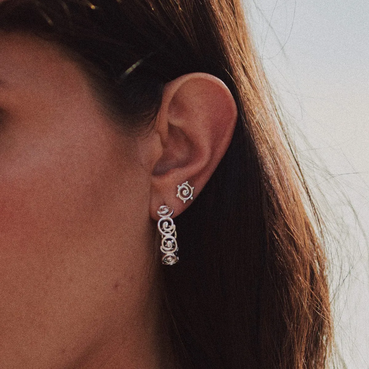 Spiral Hoop Earrings Sterling Silver sold by Daisy Jewellery product image thumbnail 3