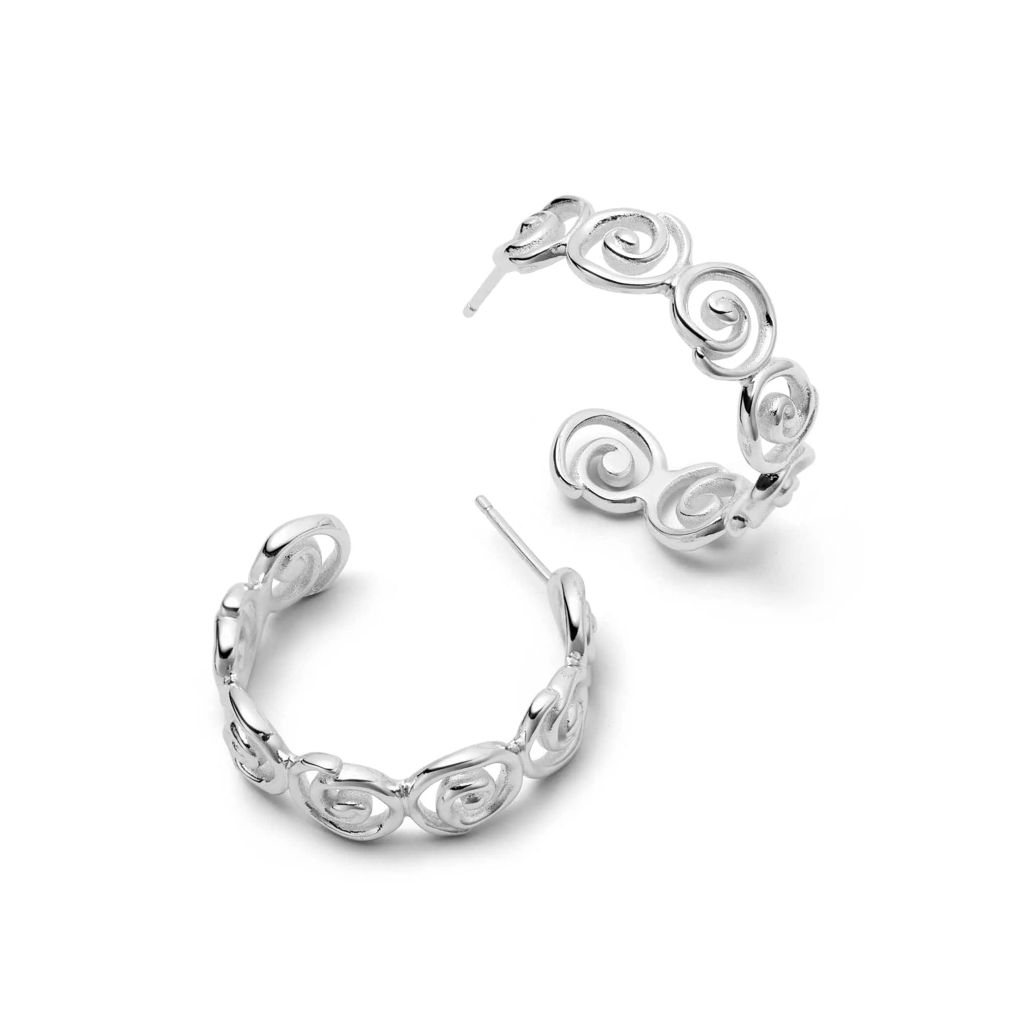 Spiral Hoop Earrings Sterling Silver sold by Daisy Jewellery