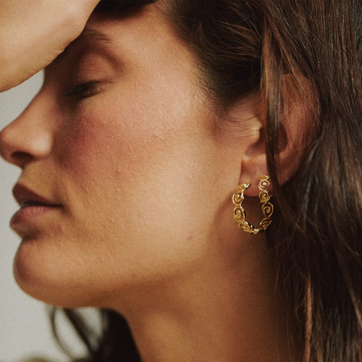 Spiral Hoop Earrings 18ct Gold Plate sold by Daisy Jewellery product image thumbnail 2