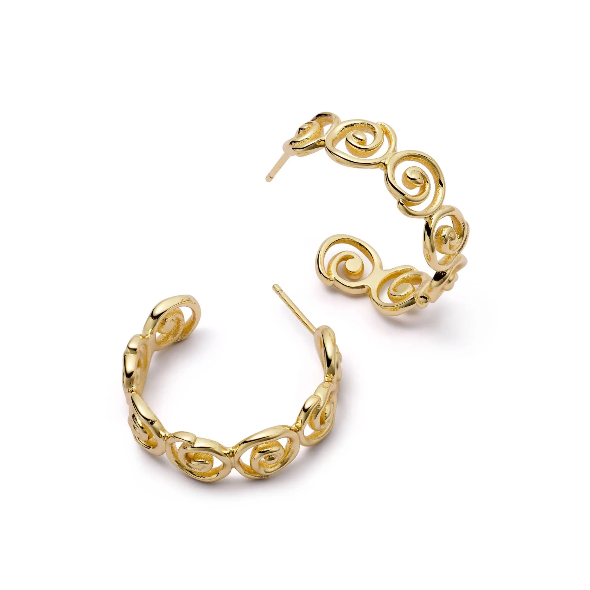 Spiral Hoop Earrings 18ct Gold Plate sold by Daisy Jewellery