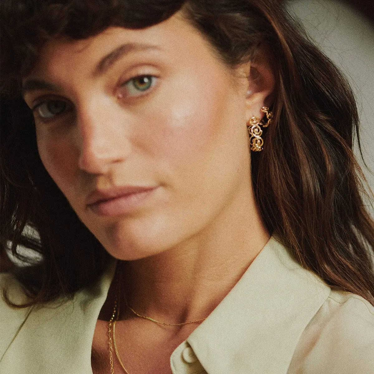 Spiral Hoop Earrings 18ct Gold Plate sold by Daisy Jewellery product image thumbnail 5