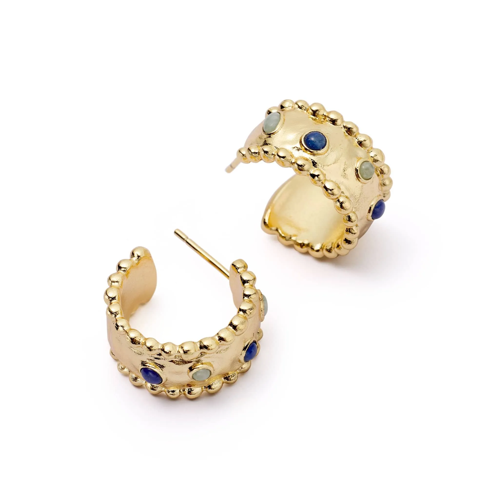 Amulet Stone Hoop Earrings 18ct Gold Plate sold by Daisy Jewellery