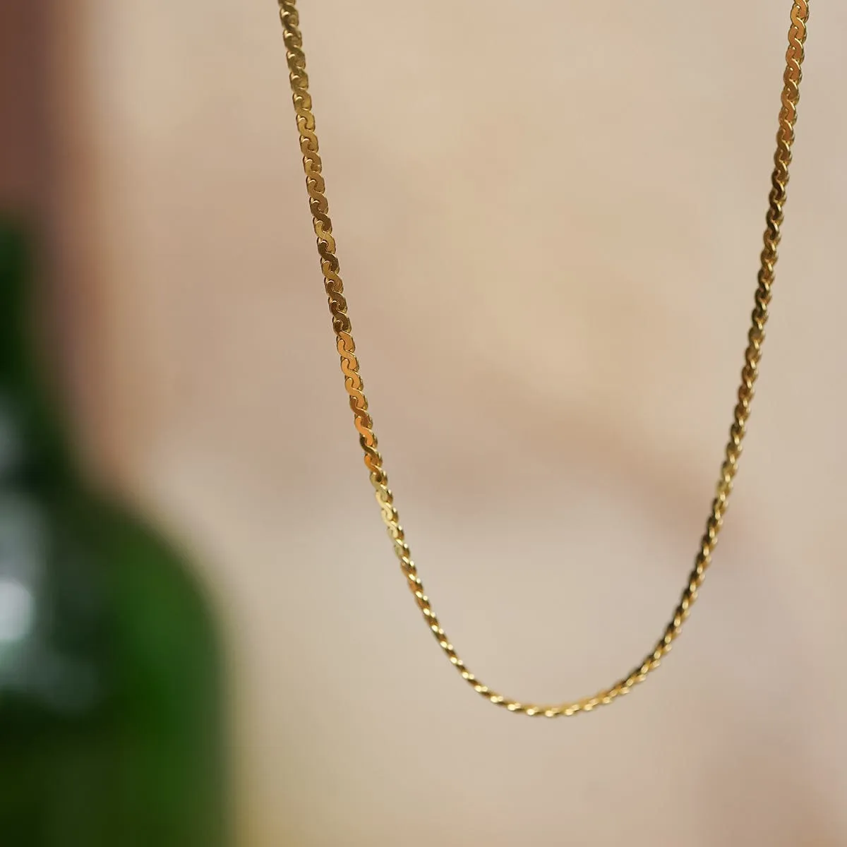 Spiral Snake Chain Necklace 18ct Gold Plate sold by Daisy Jewellery product image thumbnail 3
