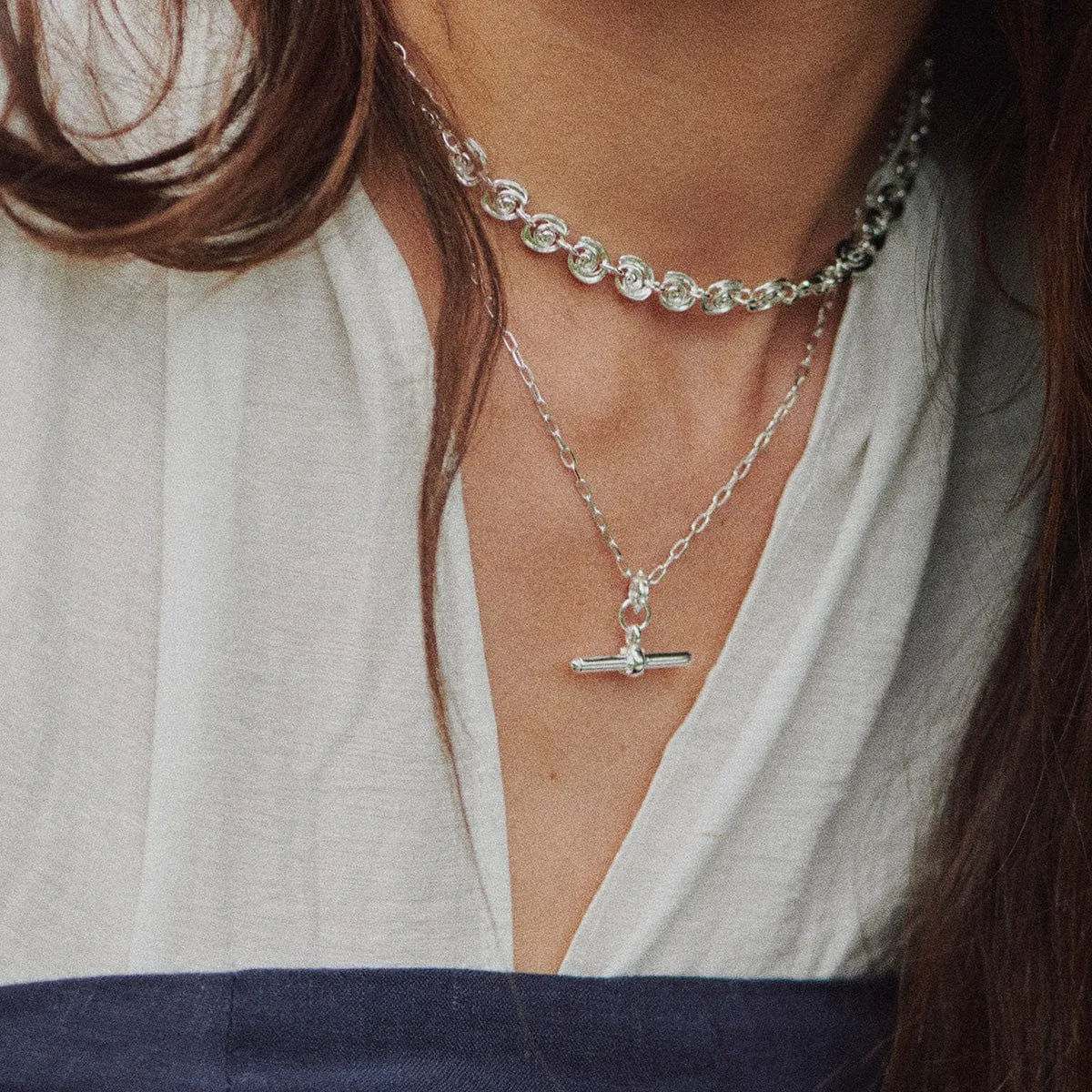 Spiral Chain Necklace Silver Plate sold by Daisy Jewellery product image thumbnail 2