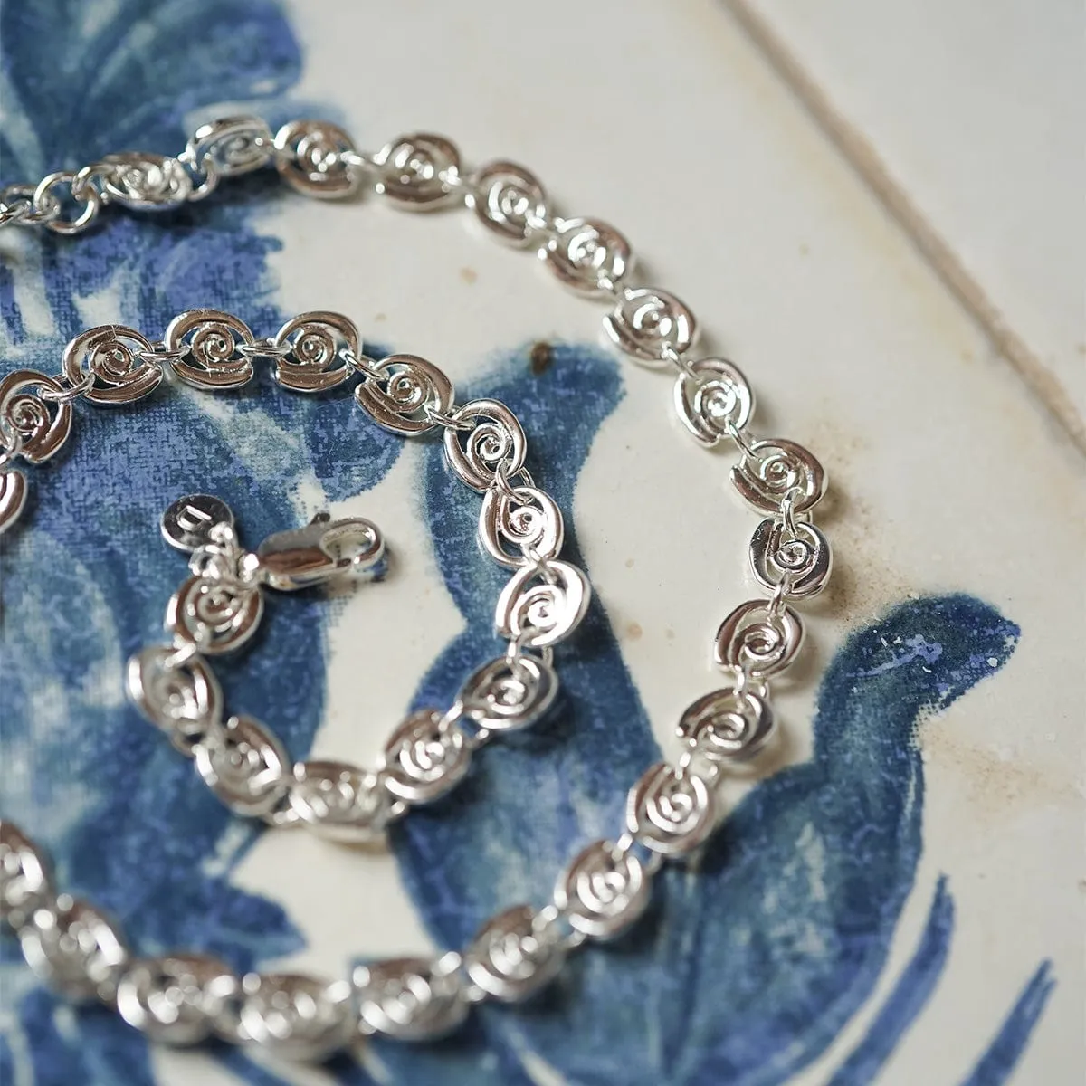 Spiral Chain Necklace Silver Plate sold by Daisy Jewellery product image thumbnail 5