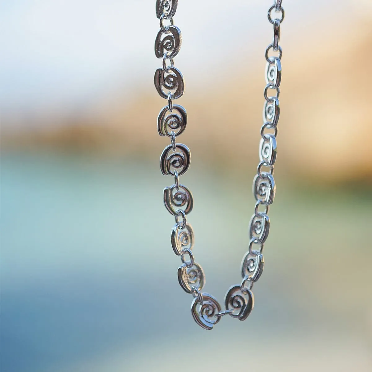 Spiral Chain Necklace Silver Plate sold by Daisy Jewellery product image thumbnail 3
