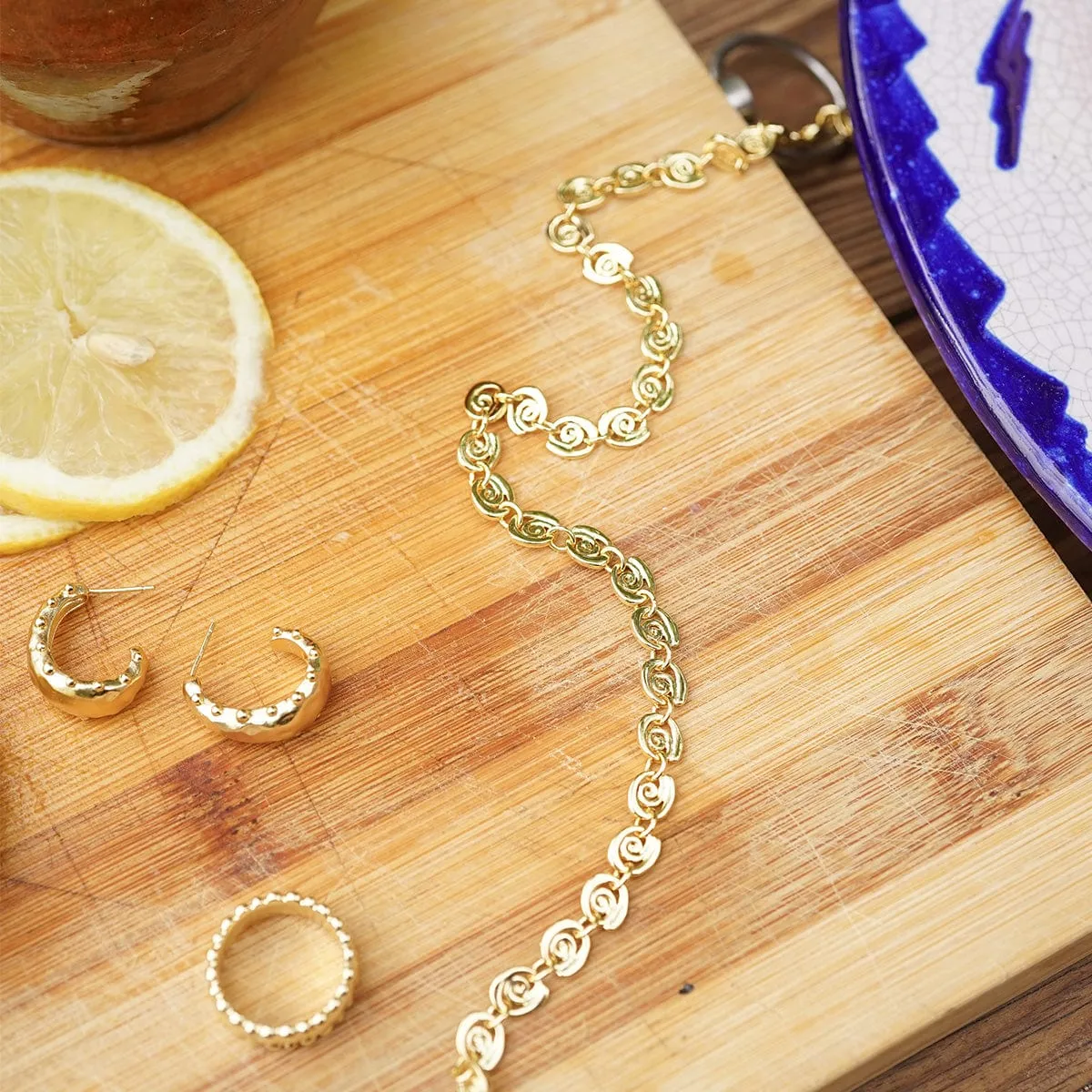 Spiral Chain Necklace 18ct Gold Plate sold by Daisy Jewellery product image thumbnail 5