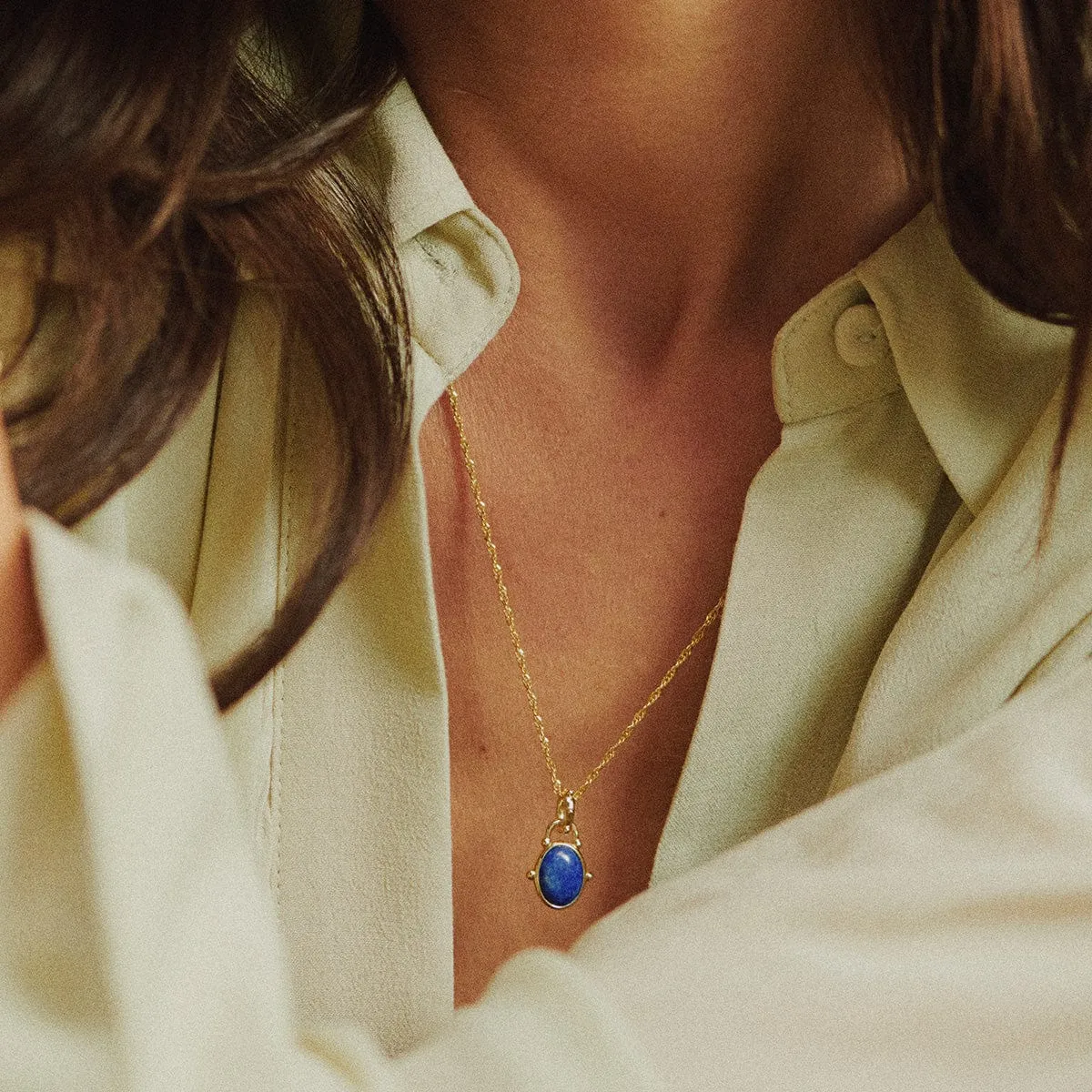 Amulet Lapis Necklace 18ct Gold Plate sold by Daisy Jewellery product image thumbnail 2