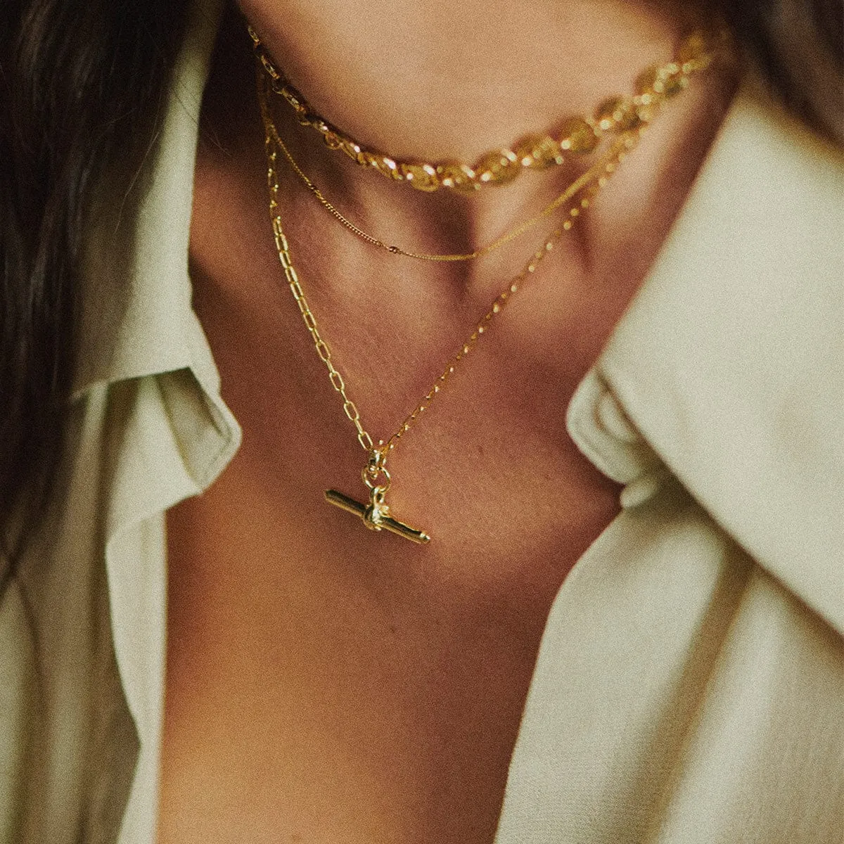 Amulet T Bar Necklace 18ct Gold Plate sold by Daisy Jewellery product image thumbnail 2