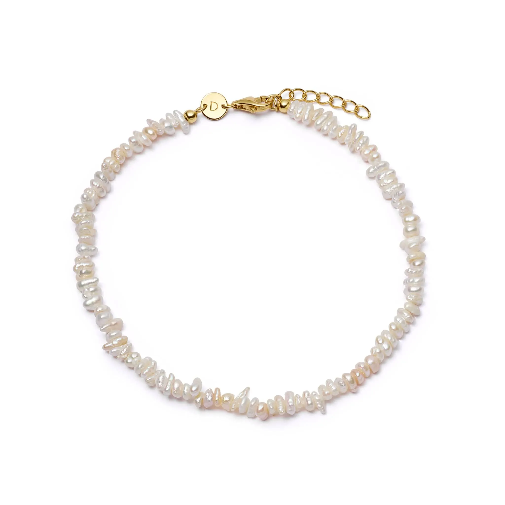 Polly Sayer Beach Pearl Anklet 18ct Gold Plate sold by Daisy Jewellery
