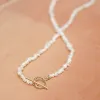 Polly Sayer Beach Pearl T Bar Necklace 18ct Gold Plate sold by Daisy Jewellery