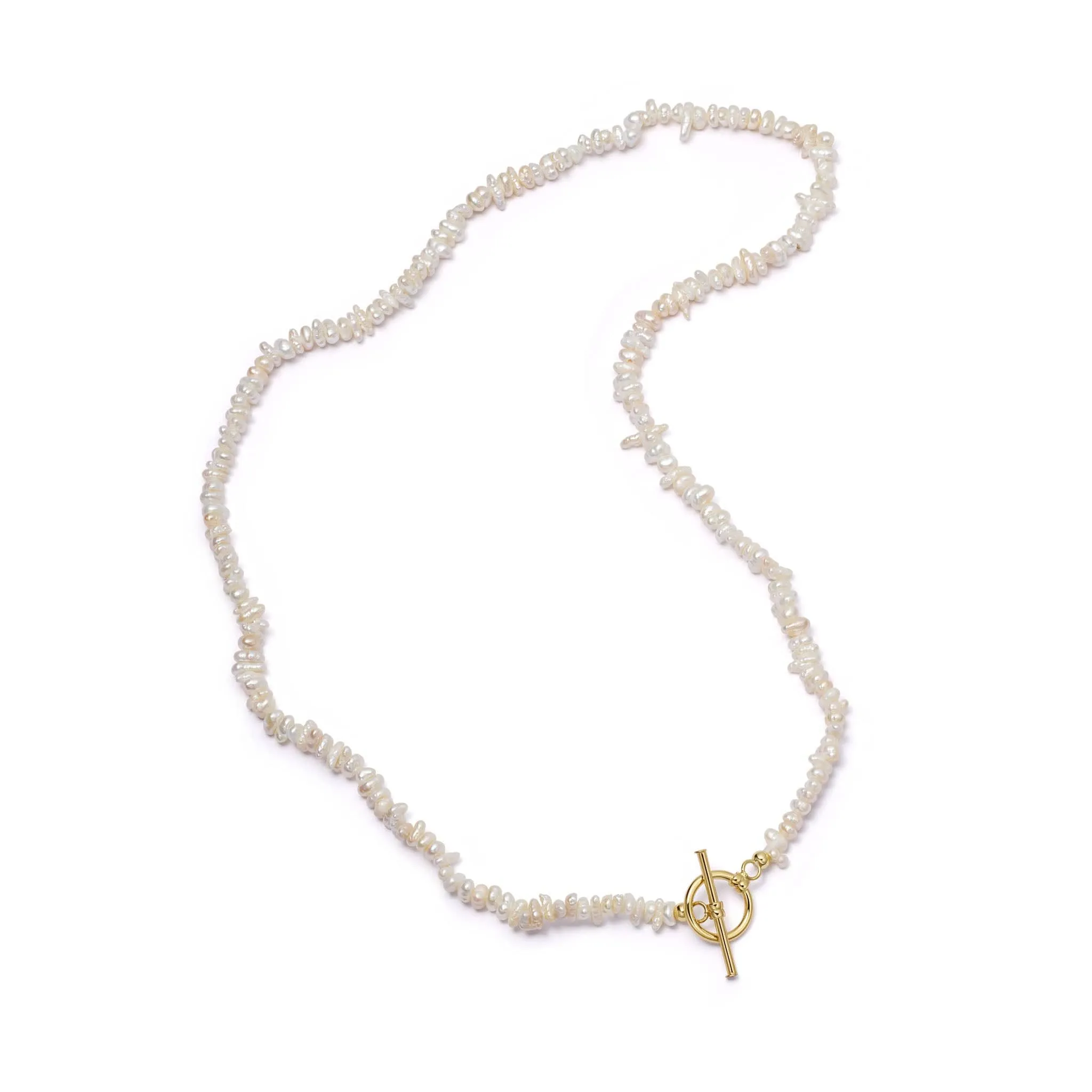 Polly Sayer Beach Pearl T Bar Necklace 18ct Gold Plate sold by Daisy Jewellery
