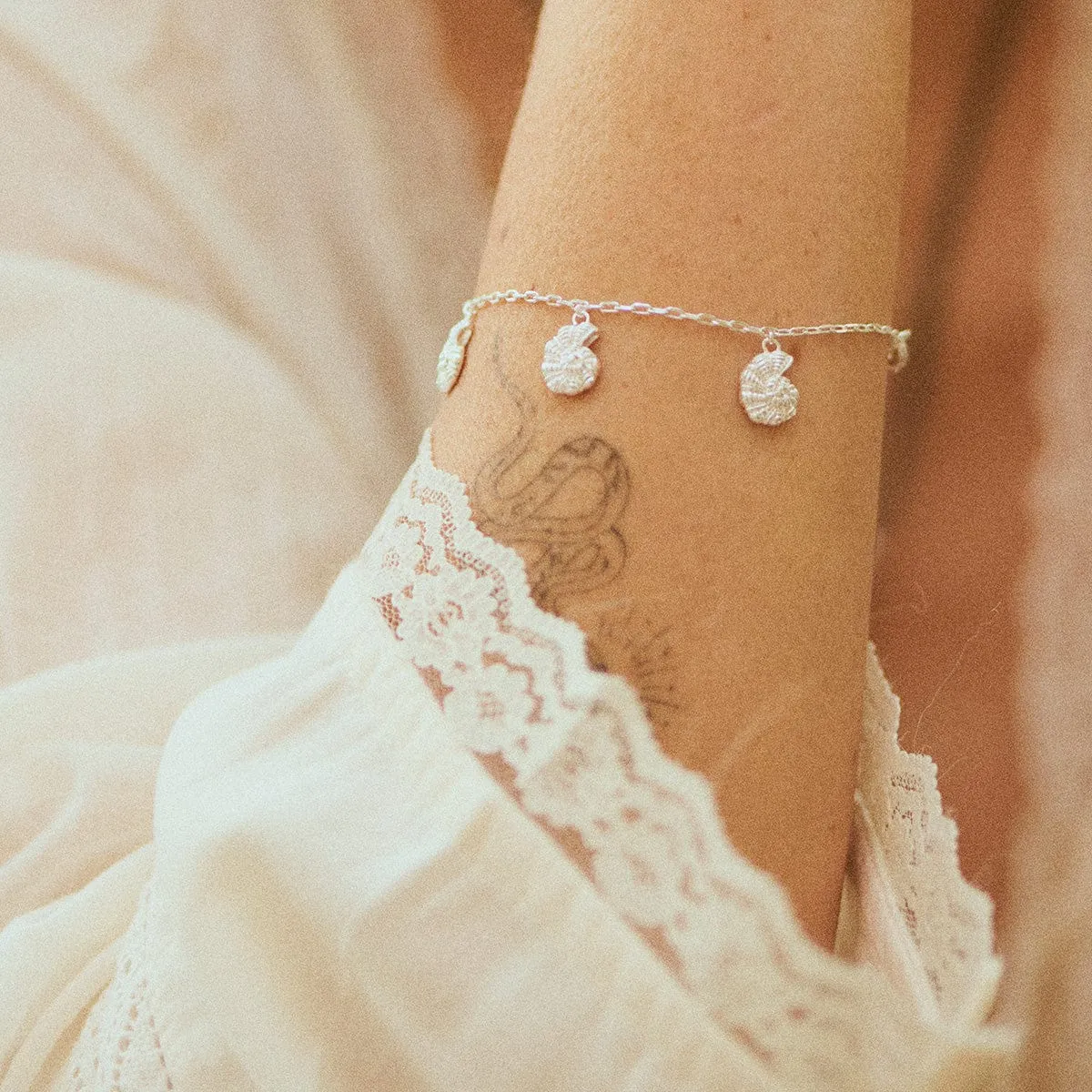 Polly Sayer Shell Charm Bracelet Silver Plate sold by Daisy Jewellery product image thumbnail 2