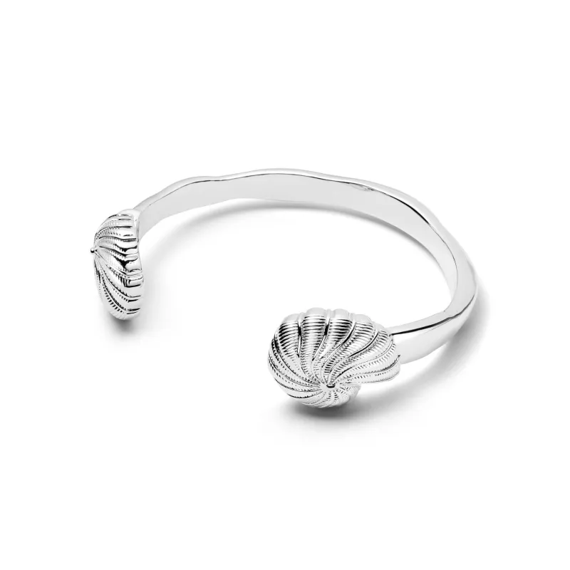 Polly Sayer Shell Cuff Bangle Silver Plate sold by Daisy Jewellery