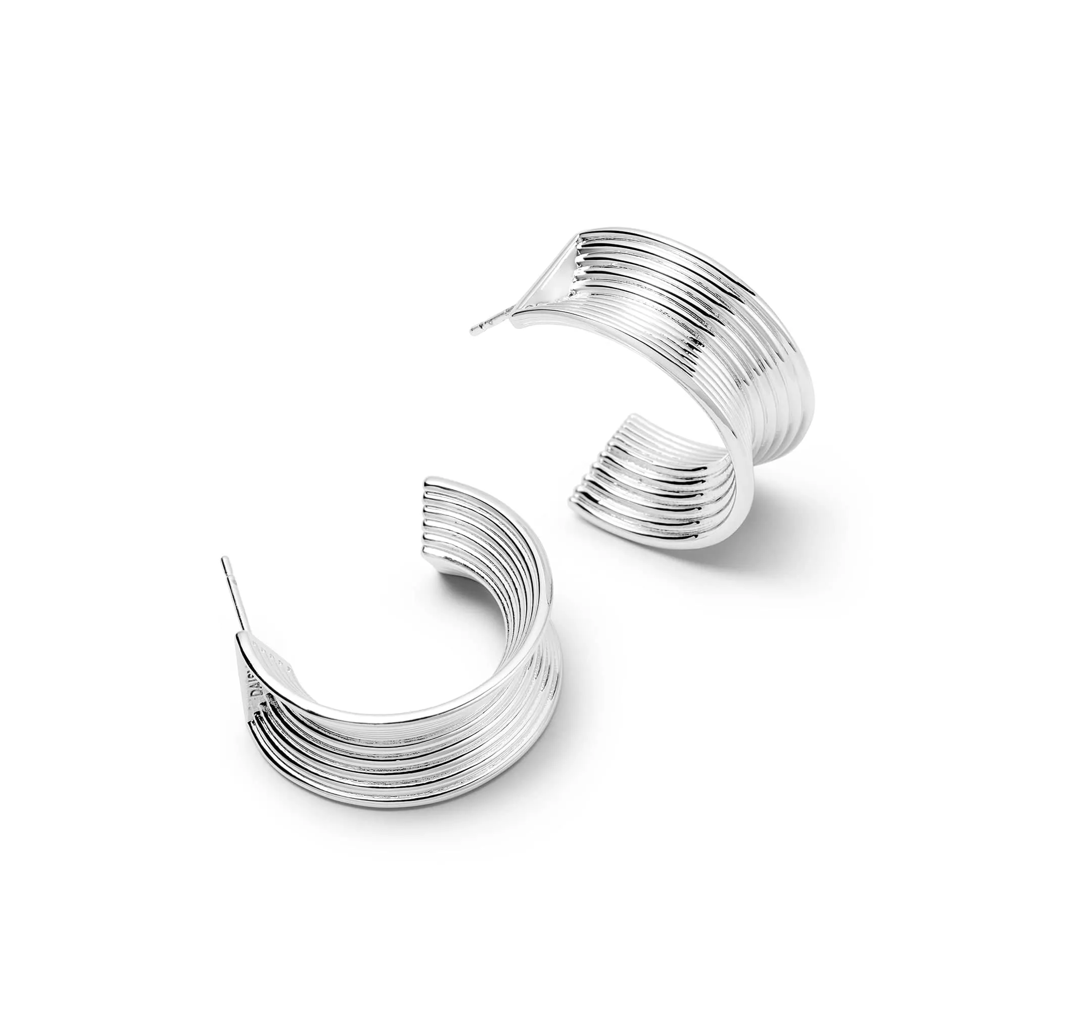 Polly Sayer Chunky Tidal Hoop Earrings Silver Plate sold by Daisy Jewellery