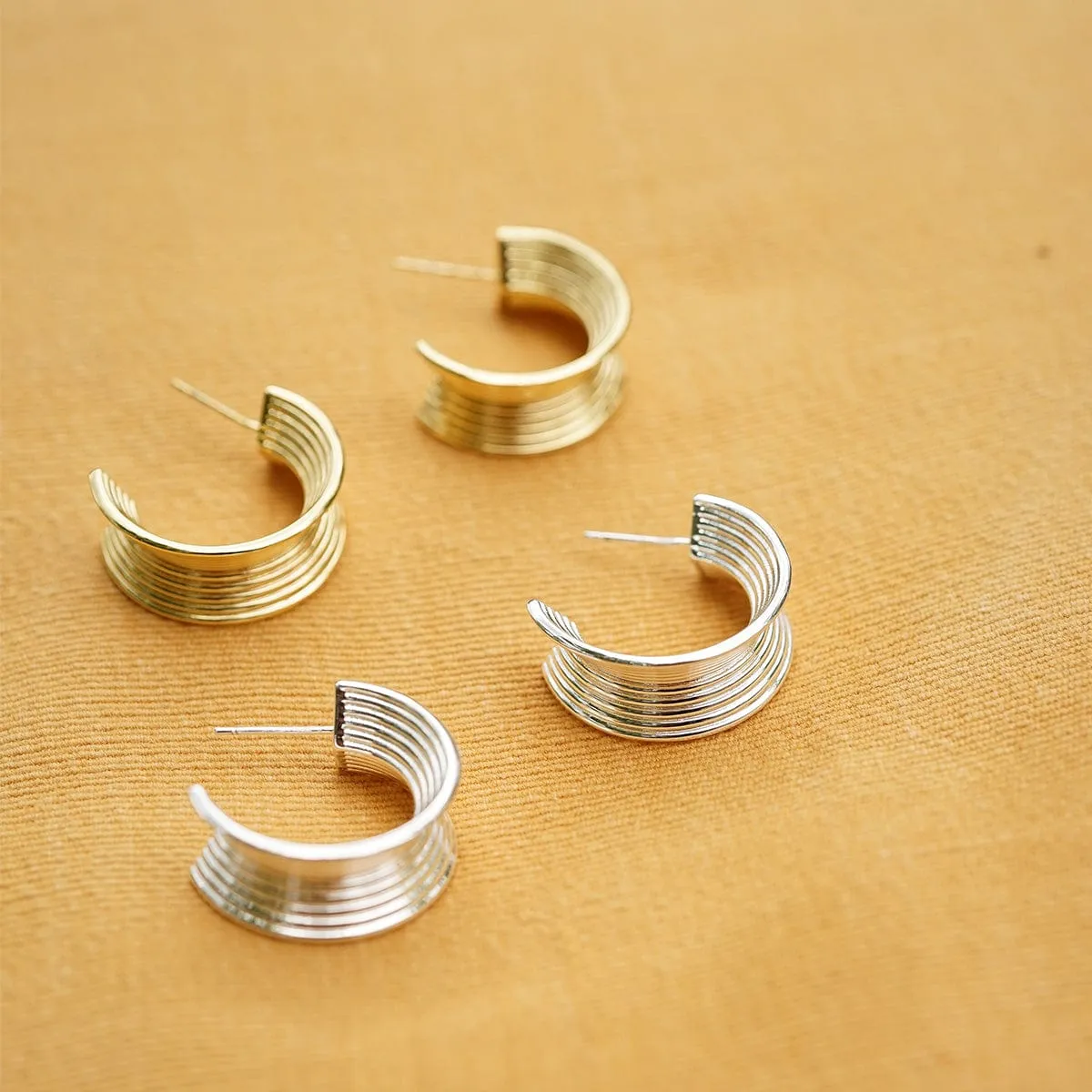 Polly Sayer Chunky Tidal Hoop Earrings Silver Plate sold by Daisy Jewellery product image thumbnail 4