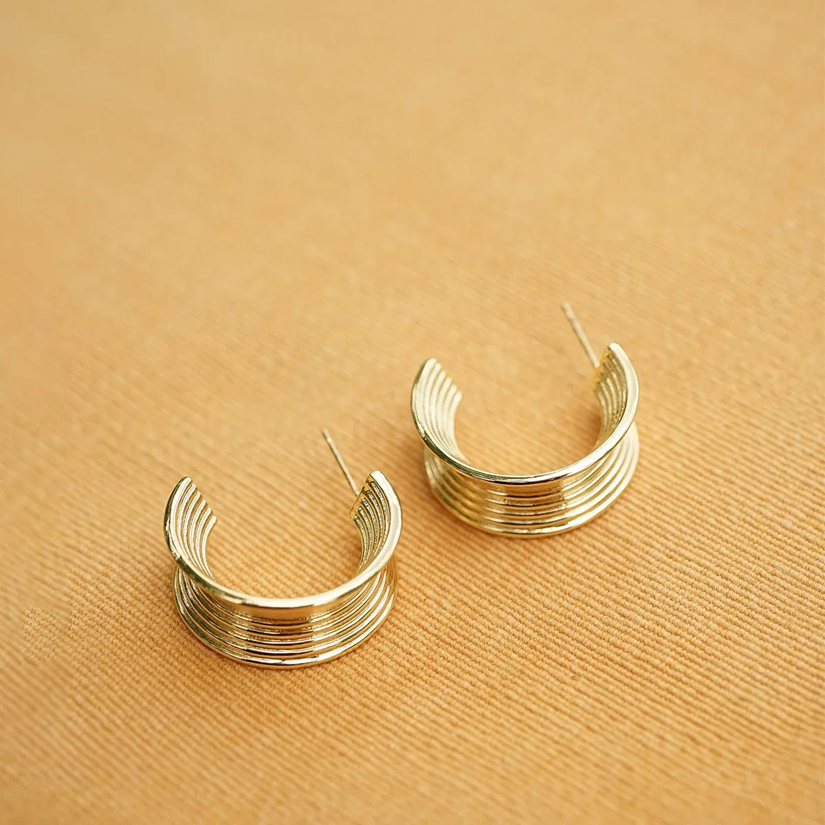 Polly Sayer Chunky Tidal Hoops 18ct Gold Plate sold by Daisy Jewellery product image thumbnail 3