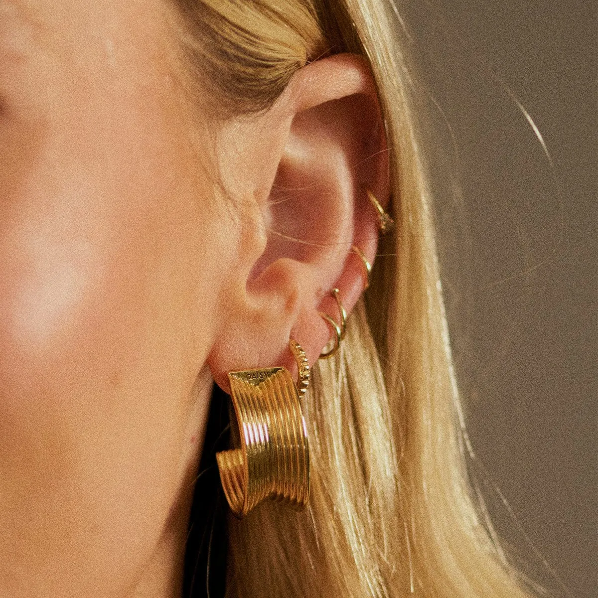 Polly Sayer Chunky Tidal Hoops 18ct Gold Plate sold by Daisy Jewellery product image thumbnail 2