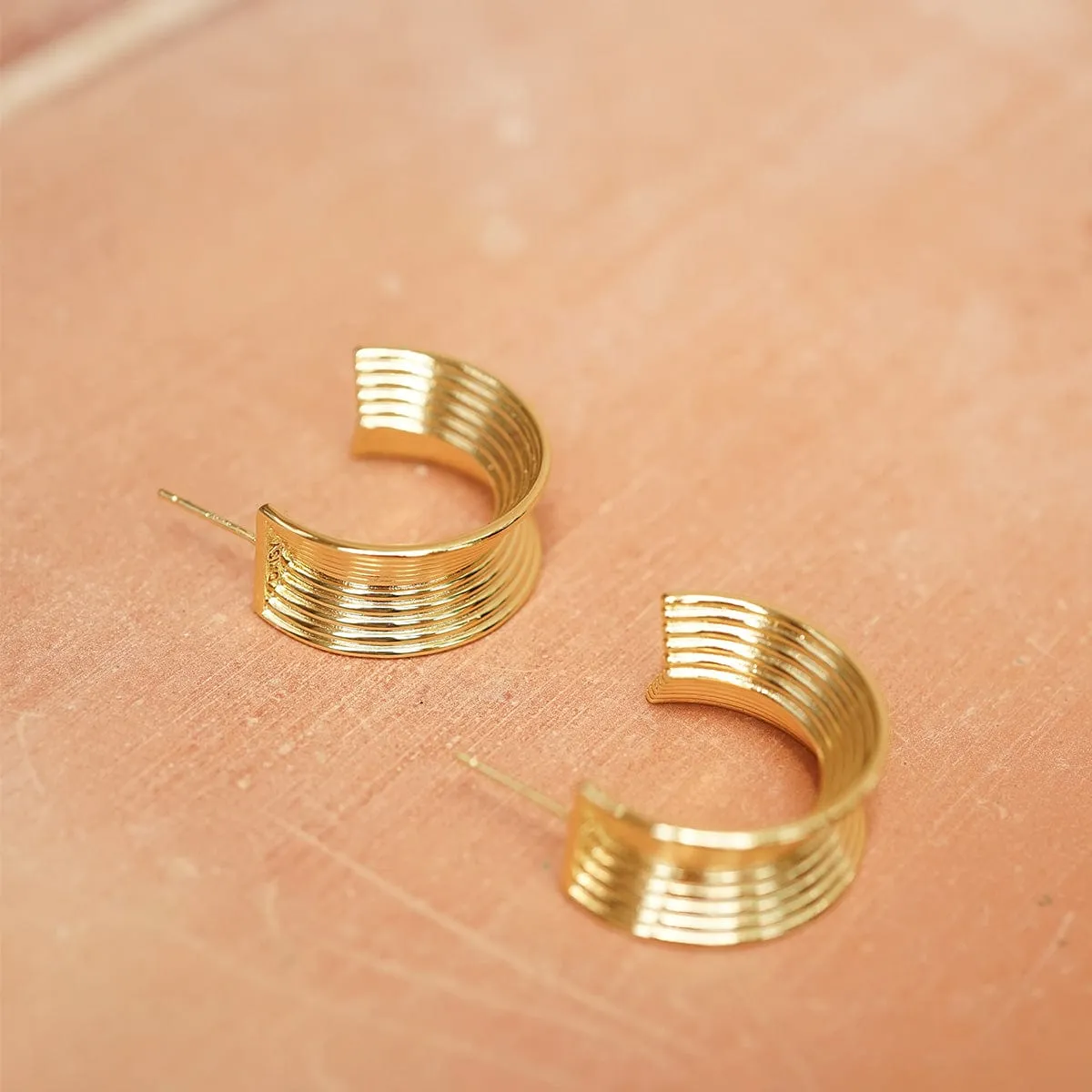Polly Sayer Chunky Tidal Hoops 18ct Gold Plate sold by Daisy Jewellery product image thumbnail 5