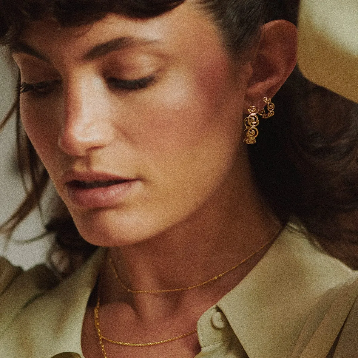 Spiral Hoop Earrings 18ct Gold Plate sold by Daisy Jewellery product image thumbnail 5