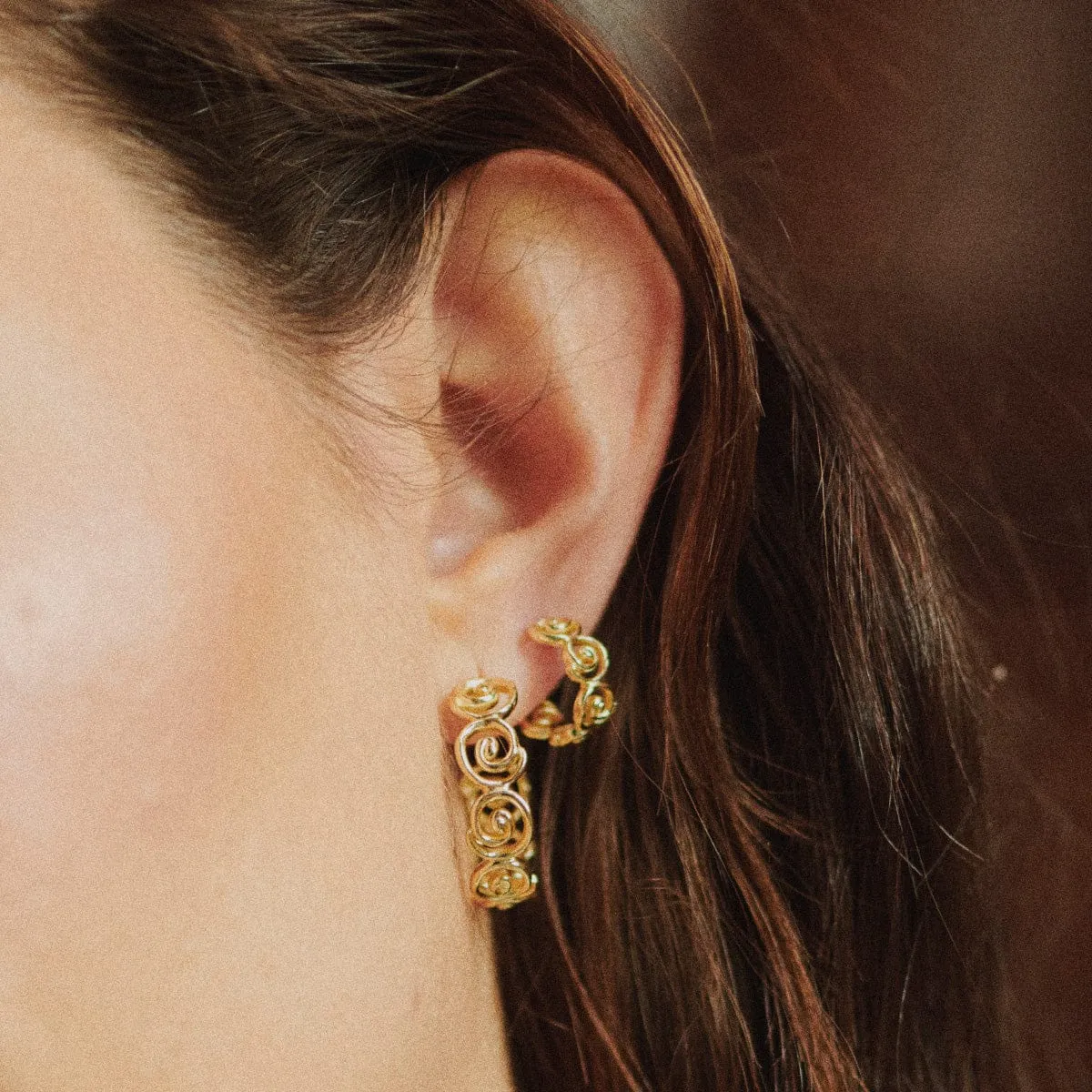 Spiral Hoop Earrings 18ct Gold Plate sold by Daisy Jewellery product image thumbnail 2