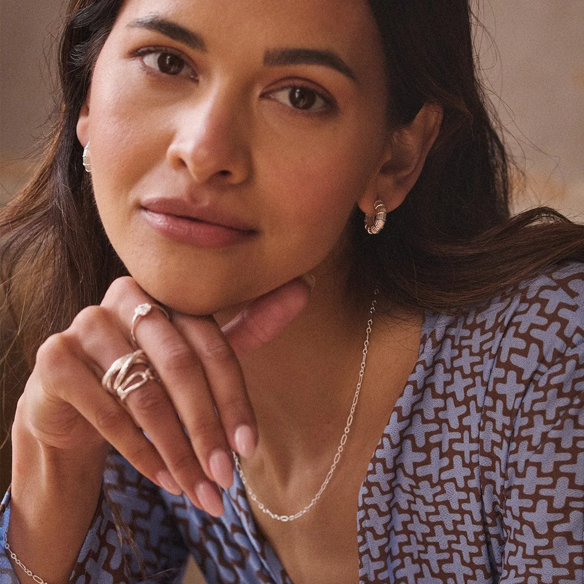 Apollo Hoop Earrings Sterling Silver sold by Daisy Jewellery product image thumbnail 4