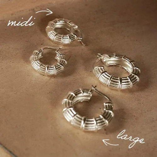 Apollo Hoop Earrings Sterling Silver sold by Daisy Jewellery product image thumbnail 5