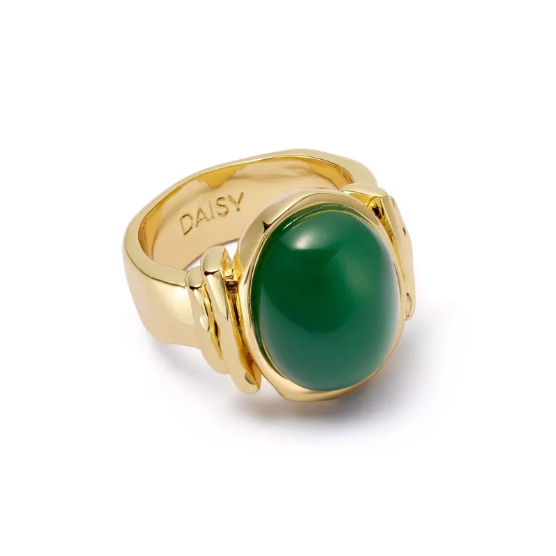 Polly Sayer Chunky Gemstone Ring 18ct Gold Plate sold by Daisy Jewellery
