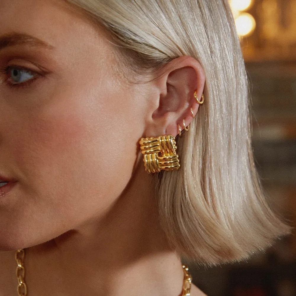 Polly Sayer Lattice Stud Earrings 18ct Gold Plate sold by Daisy Jewellery product image thumbnail 3