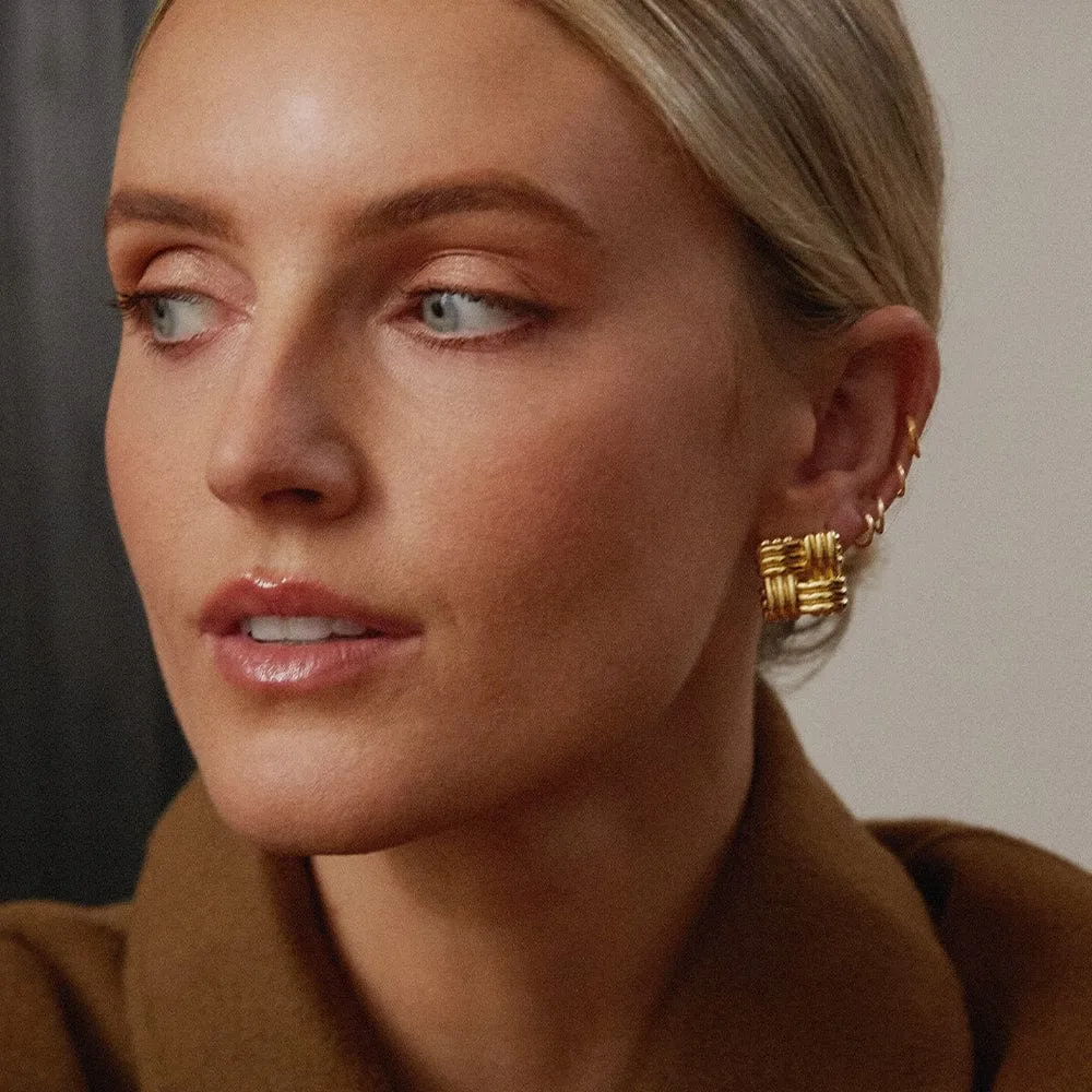 Polly Sayer Lattice Stud Earrings 18ct Gold Plate sold by Daisy Jewellery product image thumbnail 4