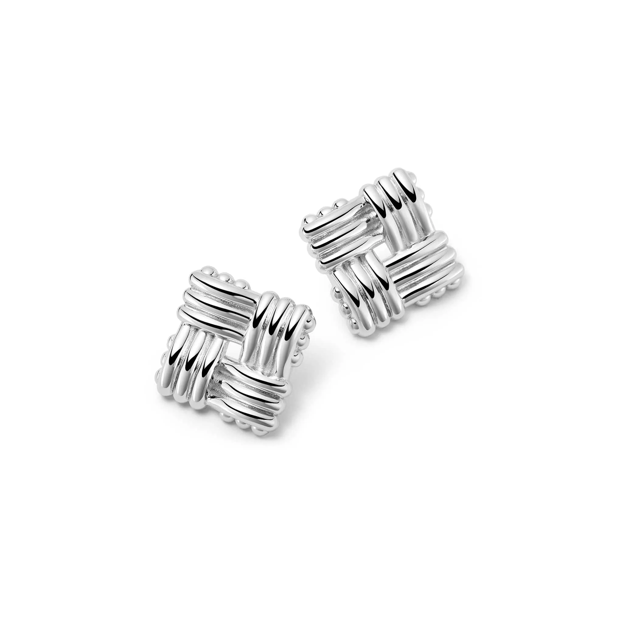 Polly Sayer Lattice Stud Earrings Silver Plate sold by Daisy Jewellery