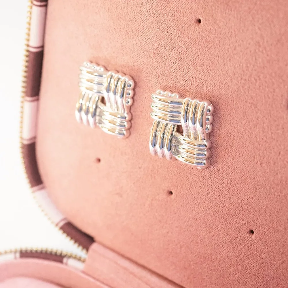 Polly Sayer Lattice Stud Earrings Silver Plate sold by Daisy Jewellery product image thumbnail 3