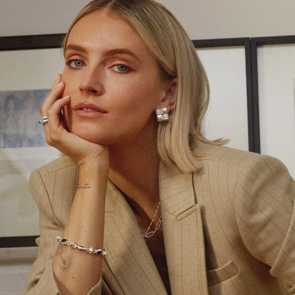 Polly Sayer Lattice Stud Earrings Silver Plate sold by Daisy Jewellery product image thumbnail 4