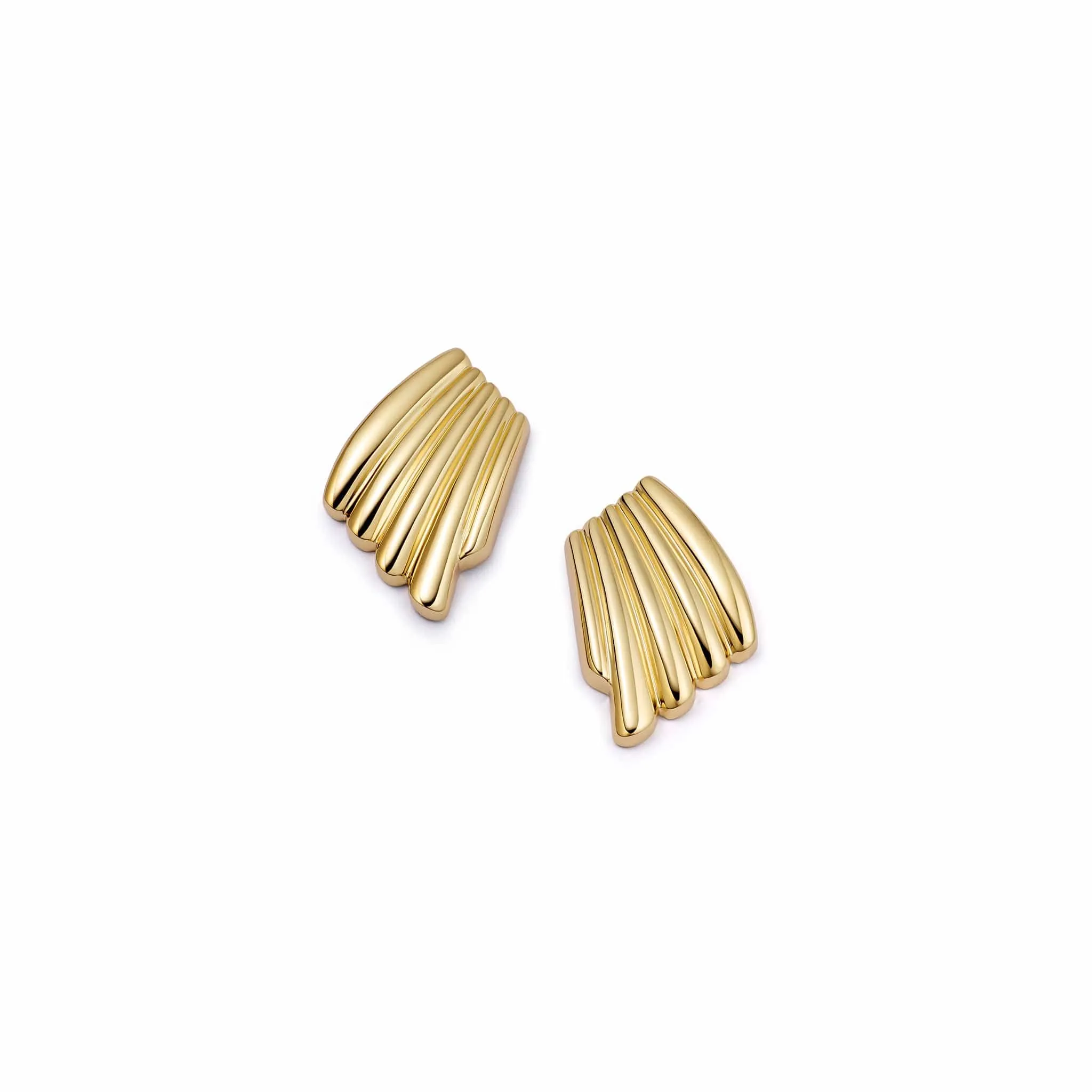 Polly Sayer Wave Stud Earrings 18ct Gold Plate sold by Daisy Jewellery