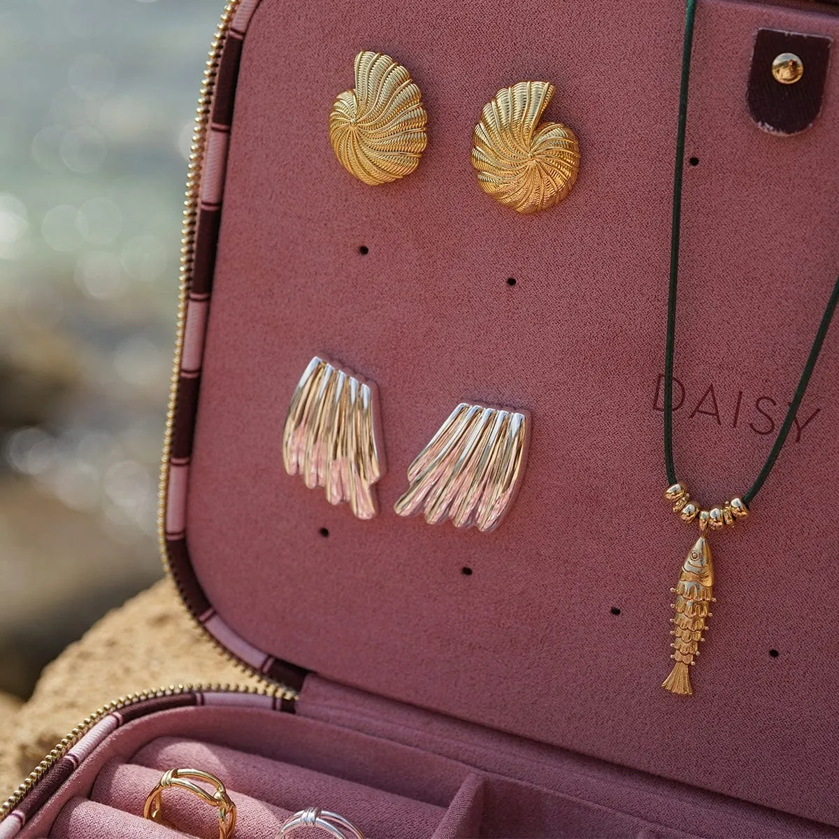 Polly Sayer Wave Stud Earrings Silver Plate sold by Daisy Jewellery product image thumbnail 3