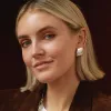 Polly Sayer Wave Stud Earrings Silver Plate sold by Daisy Jewellery