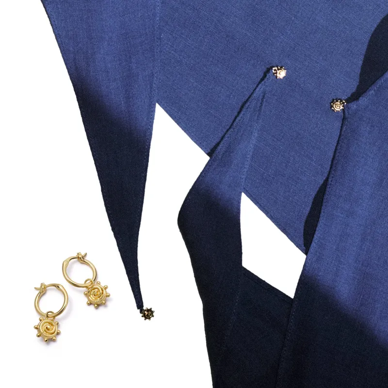 arkitaip Scarf & Spiral Earrings Layering Set 18ct Gold Plate sold by Daisy Jewellery