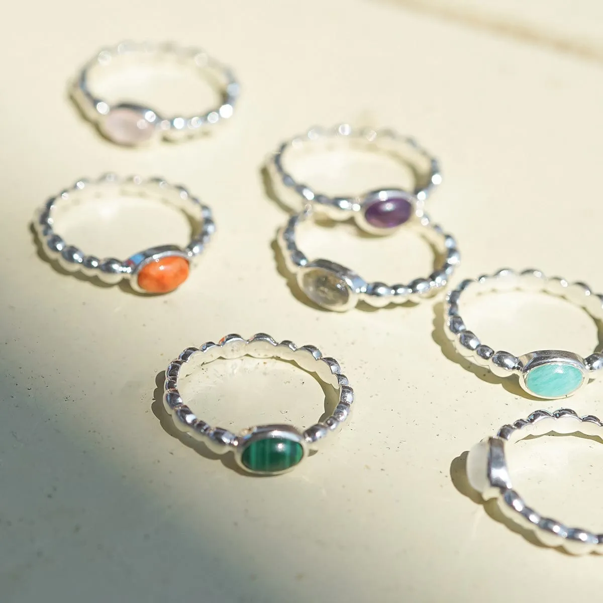 Healing Stone Bobble Ring 18ct Sterling Silver sold by Daisy Jewellery product image thumbnail 3