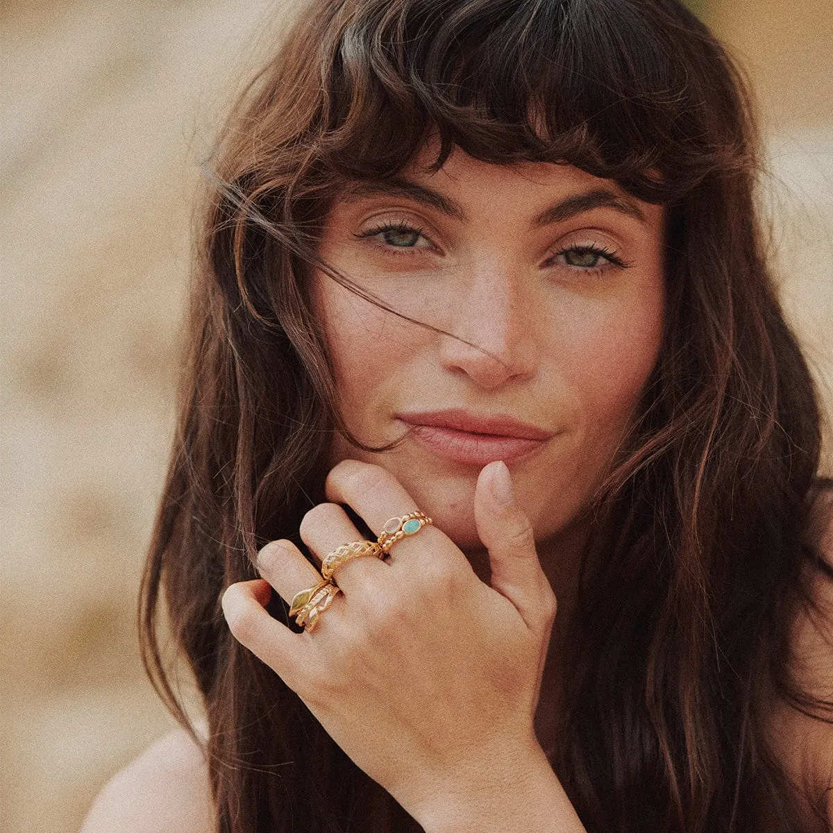 Healing Stone Bobble Ring 18ct Gold Plate sold by Daisy Jewellery product image thumbnail 4