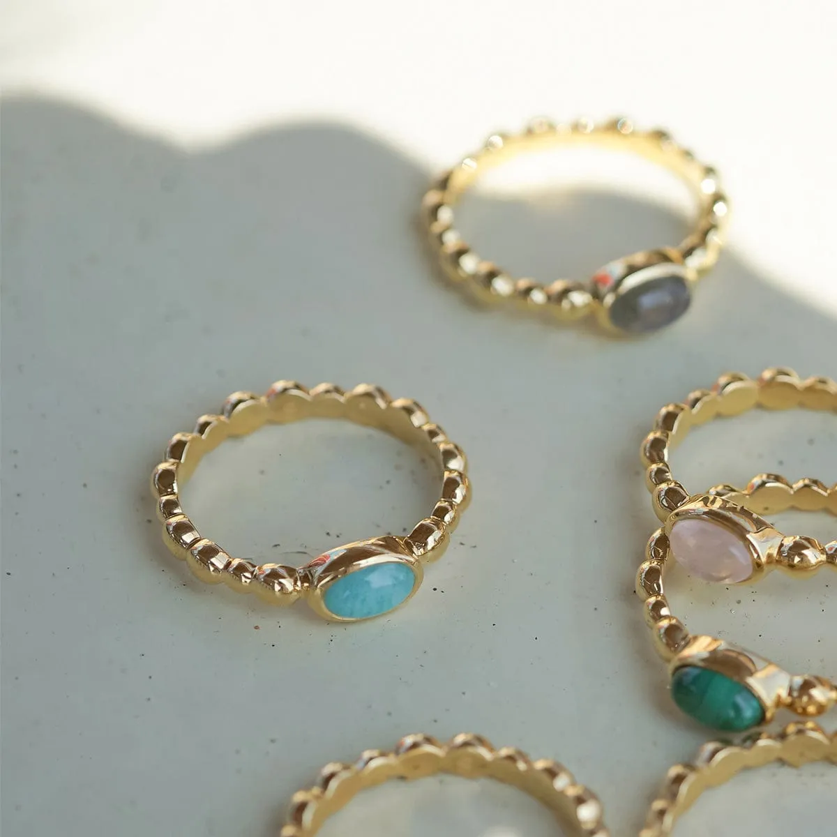 Healing Stone Bobble Ring 18ct Gold Plate sold by Daisy Jewellery product image thumbnail 2