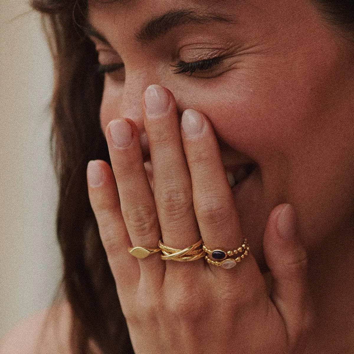 Rose Quartz Healing Stone Bobble Ring 18ct Gold Plate sold by Daisy Jewellery product image thumbnail 3