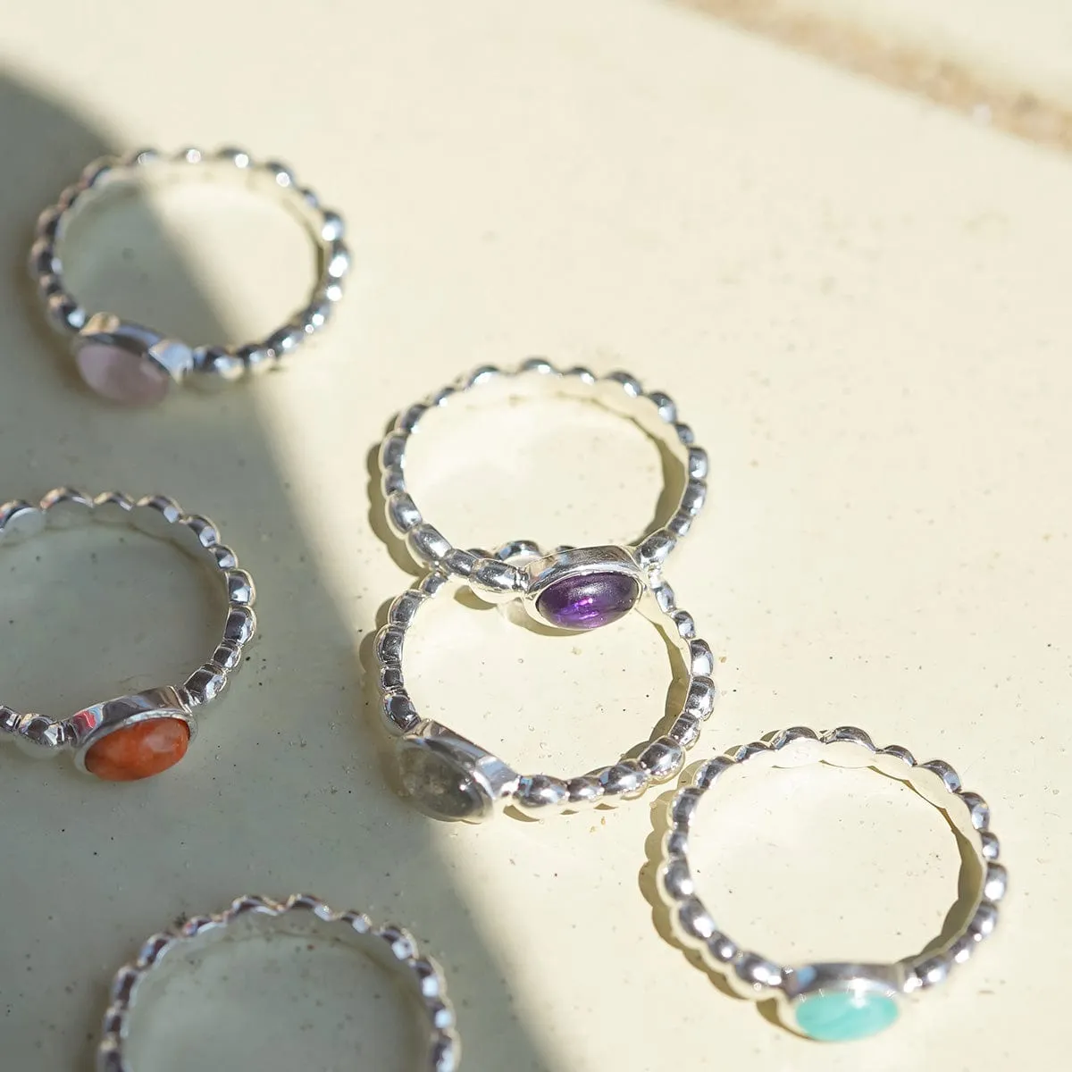 Amethyst Healing Stone Bobble Ring Sterling Silver sold by Daisy Jewellery product image thumbnail 3