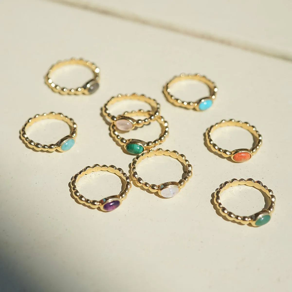 Amethyst Healing Stone Bobble Ring 18ct Gold Plate sold by Daisy Jewellery product image thumbnail 5