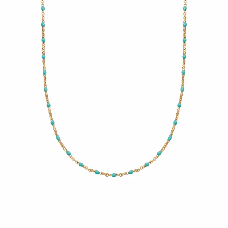 FREE Treasures Turquoise Beaded Necklace 18ct Gold Plate sold by Daisy Jewellery