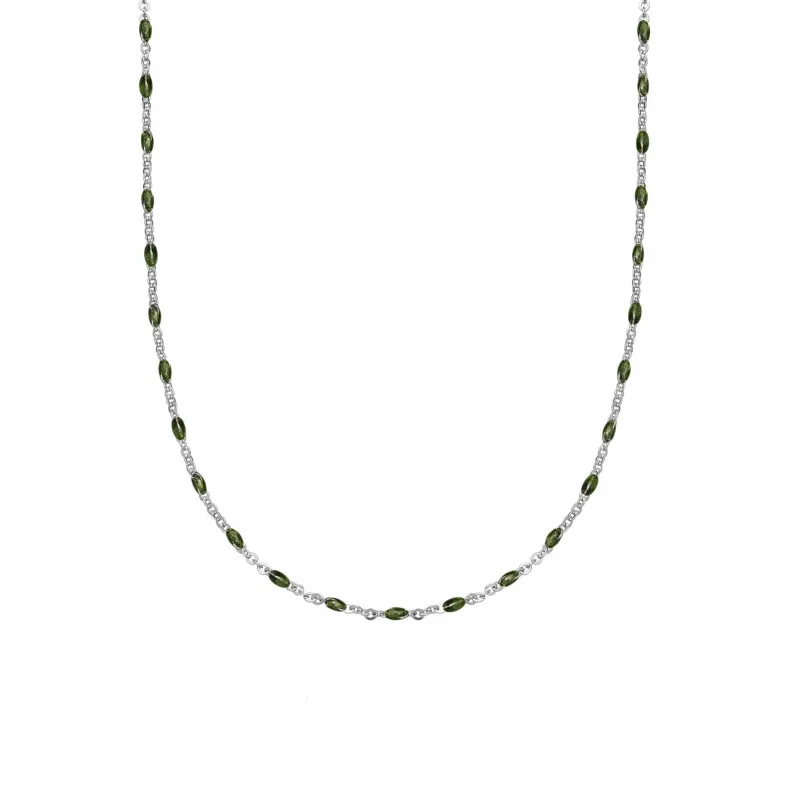 FREE Treasures Green Beaded Necklace Sterling Silver sold by Daisy Jewellery