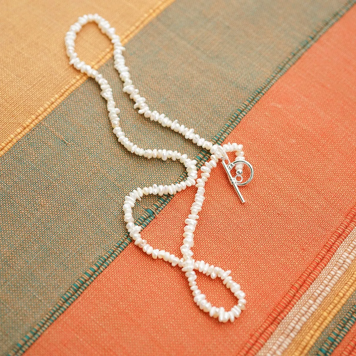 Polly Sayer Beach Pearl T Bar Necklace Sterling Silver sold by Daisy Jewellery product image thumbnail 3