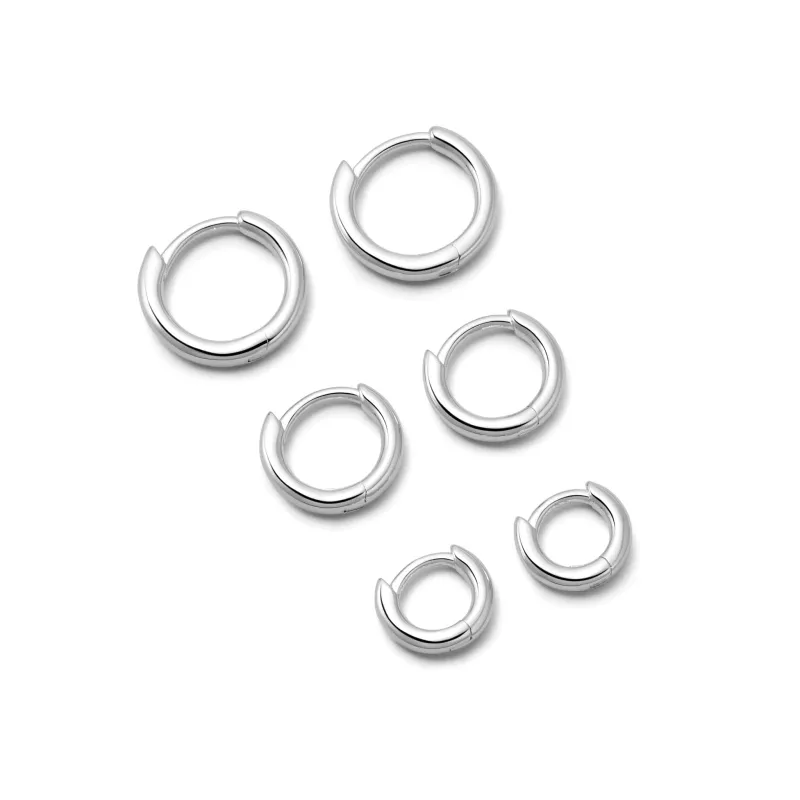 Polly Essential Huggie Stack Sterling Silver sold by Daisy Jewellery