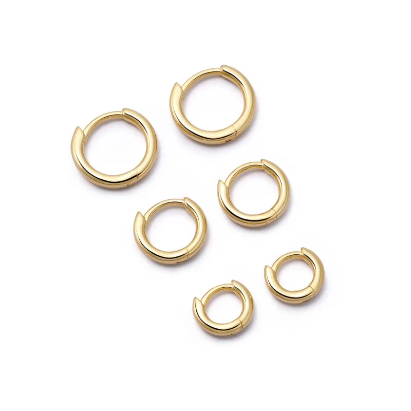 Polly Essential Huggie Stack 18ct Gold Plate sold by Daisy Jewellery