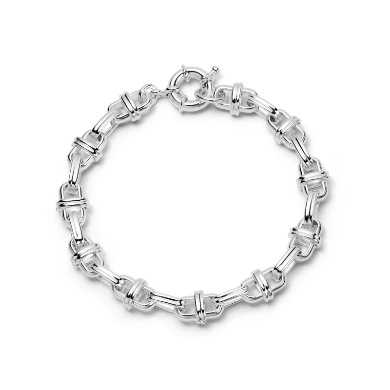 Polly Lock Chain Bracelet Silver Plate sold by Daisy Jewellery